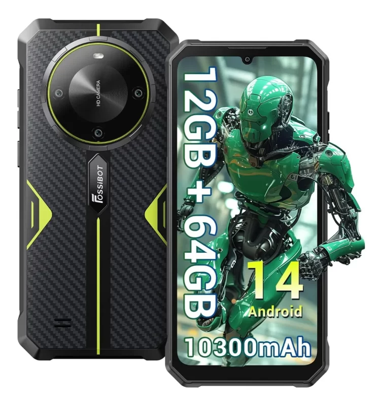 Fossibot F105 smartphone rugged 4G verde batería 10300 mAh Android 14